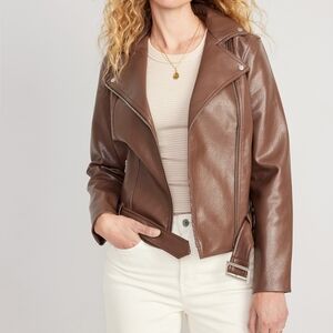 🆕️ Old Navy Faux-Leather Belted Biker Jacket